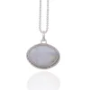 Halsband med handslipad infattad sten 30mm