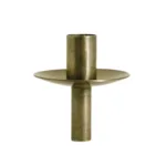 Ljushållare för Flaska är en mässingsfärgad ljushållare i metall med cylindriskt skaft och en bred, platt och cirkelrund bas nära toppen.