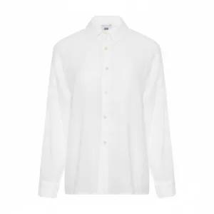 Vit rak avslappnad linneskjorta