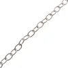 En närbild av "Oval kabelkedja i sterlingsilver - 10cm" visar de ovala länkarna som är diagonalt placerade mot en vit bakgrund.