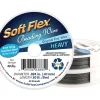 En rulle Soft Flex smyckewire - 0,60 Grov ca 9 m, med blåvit etikettdesign. Den nylonbelagda tråden har en diameter på 0,60 mm, är ca 9 meter lång och erbjuder kraftig styrka för pärlprojekt.