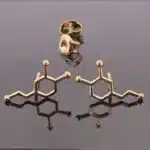 Öronstift med molekylen för Dopamin förgyllda