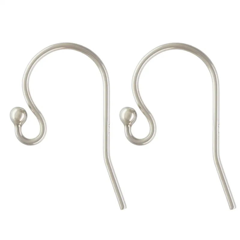 Ett par Öronkrok i Sterlingsilver med kula, med en enkel böjd design och en liten kula nära öglan, perfekt för att skapa dinglande örhängen.