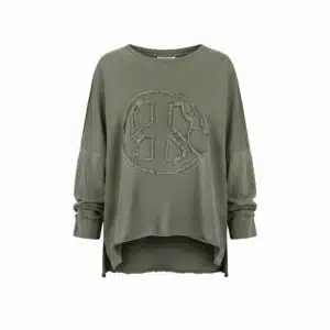 Sweatshirt Grön med ett Peacemärke, underbar tröja i 100% bomull.
